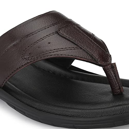 Image of Men's Genuine Leather Slippers | Thong Slippers For Men | Comfortable | Cushioned Insole | Durable | Handmade |