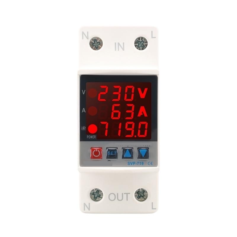 Compteur d'énergie kWh 220V et relais de tension pour maison sûre