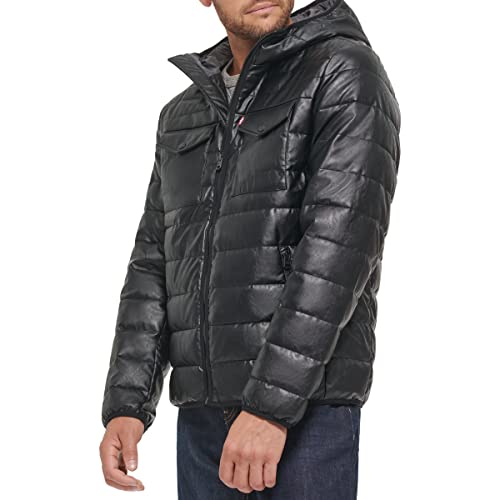 Image of Water Resistant Performance Stretch Hooded Puffer Jacket