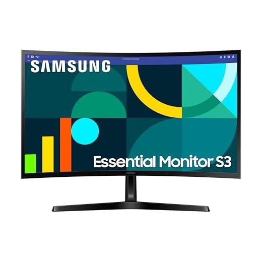 Samsung 27 inch FHD Essential Monitor S3 with 1800R Curved Screen, 100Hz Refresh Rate, Game Mode, Eye Saver Mode, HDMI & D-sub|16.7M Color Support|Flicker Free|Off Timer Plus (LS27D368GAWXXL, Black)