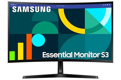 Samsung 27 inch FHD Essential Monitor S3 with 1800R Curved Screen, 100Hz Refresh...