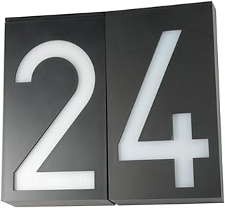 DOITOOL Solar Doorplate Numbler 6 Doorplate Number 2 house number light Address Sign for Houses Hotel address plaque Light Up
