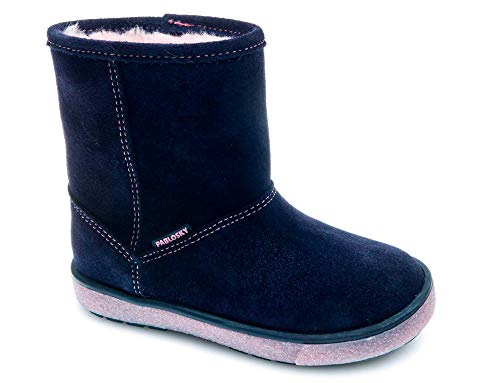 Pablosky 476626 basket basse garçon en cuir bleu marine pour l'école