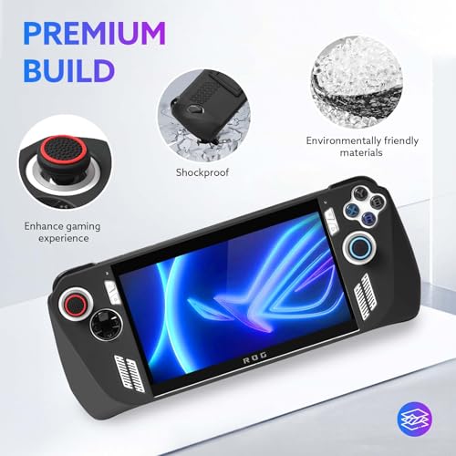 GUTIAL Accessories kit for ASUS ROG Ally 2023 - Black Accessories Bundle for ROG Alloy Gaming Handheld with Carrying Case Protective Cover case and 2 Pack Screen Protector, 6 Thumb Grips by GUTIAL - Image 4