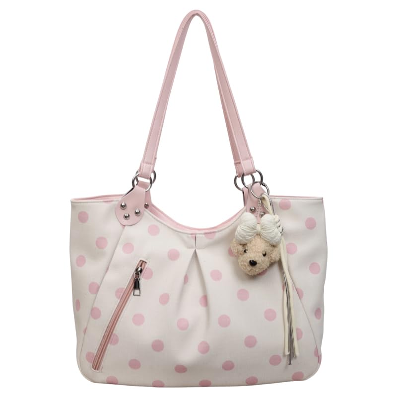 Grand fourre-tout en cuir PU à pois fini le manque de place sac de travail