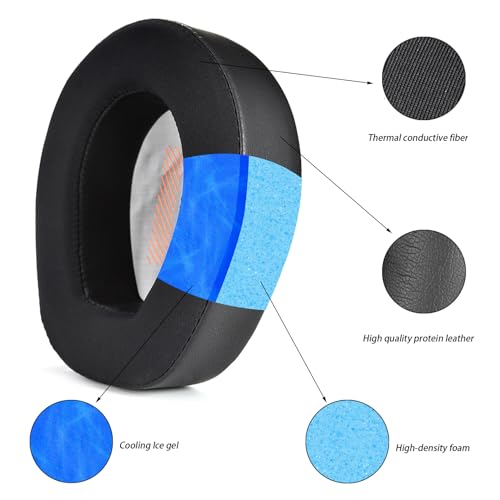 defean Koelgel oorkussens vervangende hoes kussens compatibel met JBL Quantum ONE/Q ONE / Q1 / Over-Ear ANC Performance Gaming Hoofdtelefoon, Geluidsisolatie Schuim met hoge dichtheid - Afbeelding 4