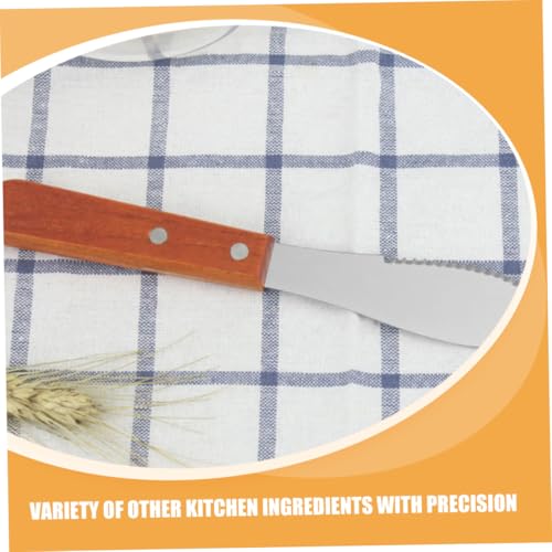 Cuchillos para untar mantequilla VALICLUD con mango ergonómico de madera pack de 4 8