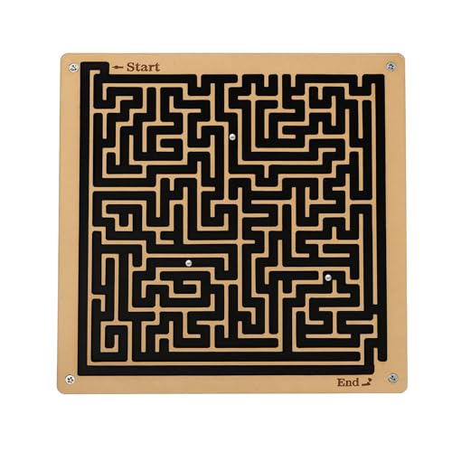 Image of SIGNAMIO Indoor Wooden Puzzle Game Square Maze Ball - Engaging Mind Games for Kids & Adults, Perfect Brain Teaser & Time Pass Activity, Ideal Wooden Board Game for All Ages