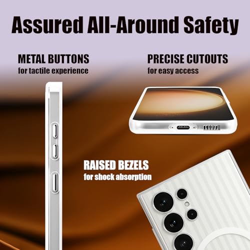 Image of AIBEX Protective Back Case Cover Compatible for Samsung S25 Ultra| Camera & Body Protection| Shockproof,Scratch Resistant| Mag-Saf Wireless Charging Support - White