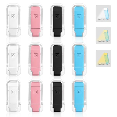 Lampe de lecture rechargeable au lit lot de 12 liseuses à clip pour livre