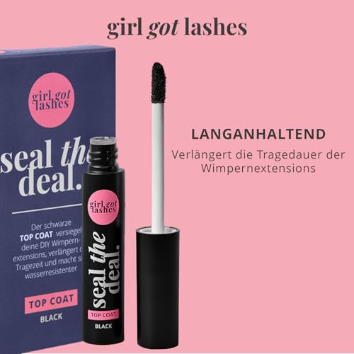 GirlGotLashes Seal the Deal Top Coat Black – Wasserresistent – Für DIY-Wimpernextensions – Hautfreundlich & Präzise Anwendung