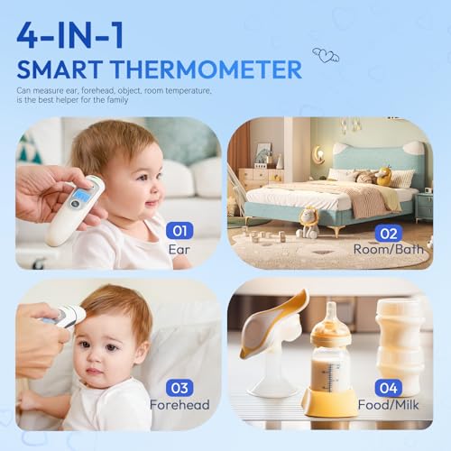 ear thermometer for adults and kids digital accurate ear and forehead thermometer with fever alarm 1 second fast result easy to use 2 in 1 mode
