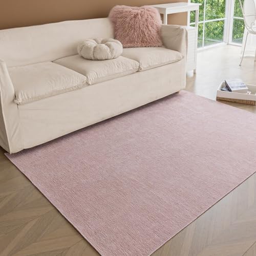 Image of Obundi Flat Pile 80x150cm Rugs Non Slip Machine Washable Pink Rug