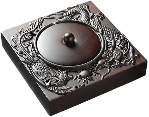 Ashtray Wooden Ashtray with Lid Home Living Room Chinese Retro Ashtray Ashtrays