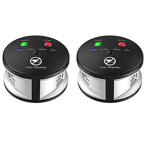 dissot 2X Repelente de Roedores Riple, Repelente de Plagas Ultrasónico, de Presión, Enchufe Europeo de 360 Grados