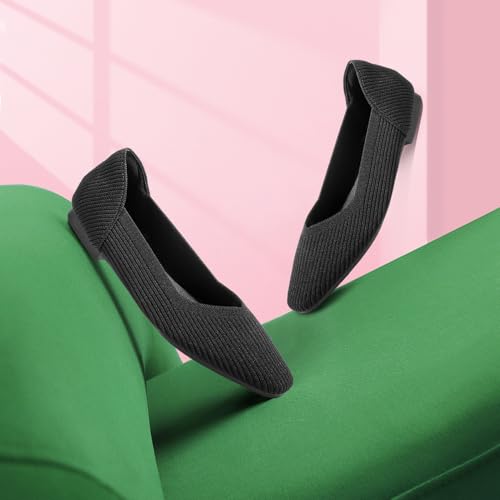 Women's Flats Shoes Comfort Knit Dress Flats Round Toe Ballet Flats with Memory Foam Softable Slip on Casual Work Office Flats