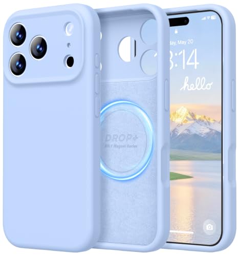 Image of LOVE 3000 Designed for iPhone 17 Pro Case, Premium Silicone [Compatible with Magsafe][Soft Anti-Scratch Microfiber Lining] Shockproof Protective Phone Case for Holsters 6.3 inch, Light Blue