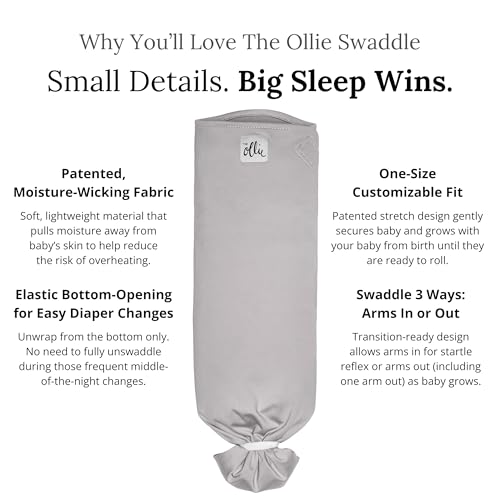 Image of The Ollie Swaddle - Helps to Reduce The Moro (Startle) Reflex - Made from a Custom Designed Moisture-Wicking Material (Stone)