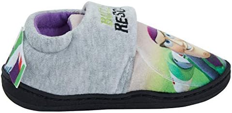 Disney Buzz Lightyear Toy Story 4 Slippers For Boys Girls Kids Childrens Warm Comfy Easy Fasten On Grey Toddler Indoor House Shoes With Non Slip Sole