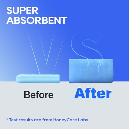 Honey Care All-Absorb, Small 17.5" x 23.5", 120 Count, Dog and Puppy Training Pads, Ultra Absorbent and Odor Eliminating, Leak-Proof 5-Layer Potty Training Pads with Quick-Dry Surface, Blue, A05