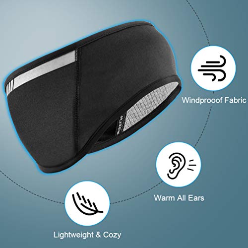ROCK BROS Fleece Ear Warmers Headband Men Women for Running Cycling Biking Warm Ski Ear Band for Winter Cold Weather - Image 4