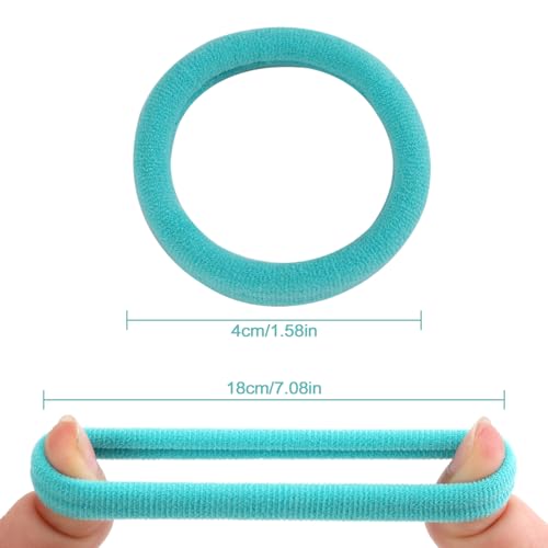 Image of Bessrung 100PCS Gradient Blue Nylon Seamless Elastic Hair Ties No Damage