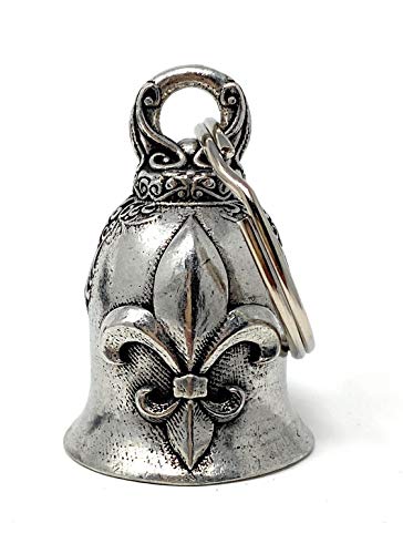 Fleur De Lis Motorcycle Biker Bell Accessory or Key Chain for Luck