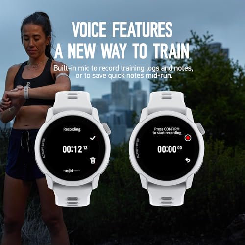 Image of COROS PACE 4 Ultralight Sport GPS Watch, 1.2 inch AMOLED Touchscreen Running Watch, 19 Days of Daily use, Voice Features, Advanced Training Tools, Accurate GPS, (White Silicone, Standard)