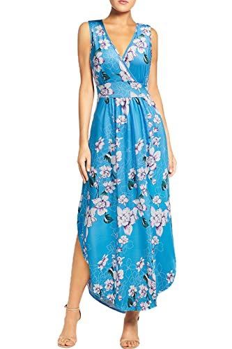 Amazon.com: WOOSEA Women Sleeveless Deep V Neck Pocket Loose Long Dress  Split Maxi Casual Dresses : Clothing, Shoes & Jewelry