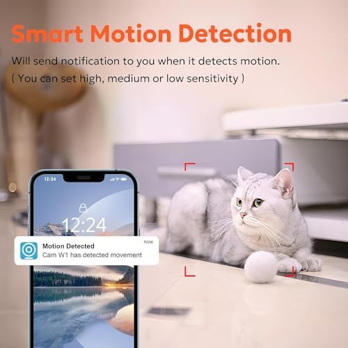 Miniatura 5 de owltron Cámara de seguridad para interiores, 360 cámaras caseras panorámicasinclinables con detección de movimiento, cámara para mascotas con