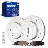 KAX Front Brake Kit, Drilled and Slotted Brake Rotors, Ceramic Brake Pads | Fits Lexus IS250 2006-2008, 2014-2015; 2009-2011(Built for Canada Market), 2012-2013(Base; Built for Canada Market)