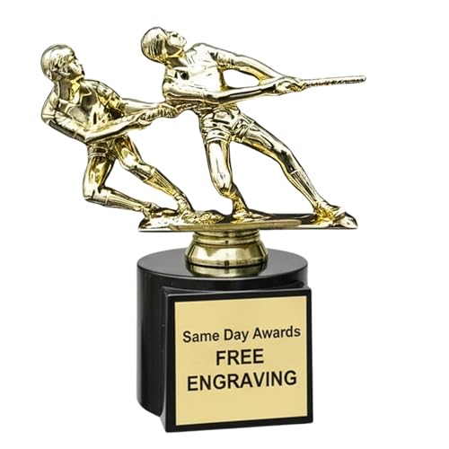 Same Day Awards Tug of War Trophy with Free Engraving 7 Inch Team Competition Award Custom Field Day Sports Trophy for School Events Camps Team Building Outdoor Games