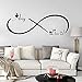 LING YUN Co,Ltd Decalcomanie di Amore Infinito Adesivi Murali Personalizzati con Nome di Coppia, Adesivo da Parete in Vinile di Amore Infinito Cuore Decorazione di Nozze 119X42 Cm