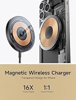 JSAUX Mag-Safe Magnetisches kabelloses Ladegerät, 15 W, kompatibel mit MagSafe Ladegerät iPhone 15/15 Pro/15 Pro Max 14 13 12 Airpods Transparent – Ansicht 2