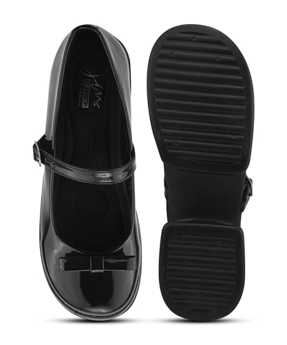 Image of JM LOOKS Elegant Single Strap Platform Mary Janes for Women Showcasing A Chic Bow Detail and Durable Block Heels