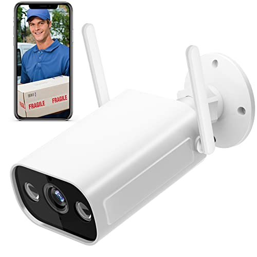 SURFOU Camara Vigilancia WiFi Exterior, 2K 4MP Camaras Vigilancia Domicilio WiFi, Cámara IP con Detección de Movimiento, IP66 a Prueba de Agua, Audio Bidireccional, Visión Nocturna en Color Camara Cover