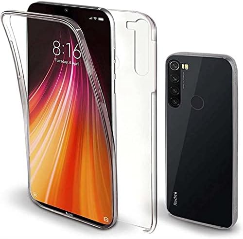 Funda 360º para móvil Xiaomi Redmi Note 8T Silicona Transparente - Carcasa Resistente Full Body Delantera y Trasera Doble Cara Completa Entera (Xiaomi Redmi Note 8T)