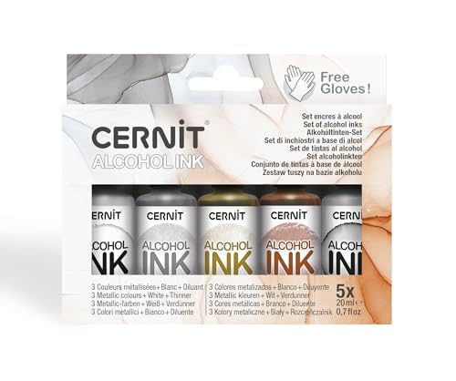 CERNIT CEASS008C - Assortiment 4 encres Ă alcool - Couleurs froides