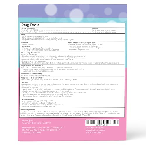 Image of Hydro GYN Vaginal Moisturizer with Hyaluronic Acid for Vaginal Dryness, 10 | Long Lasting, Vaginal Irritation, Vitamin E, Feminine Care, Hormone Free, Pre and Post Menopausal, 10 Pre Filled Applicators