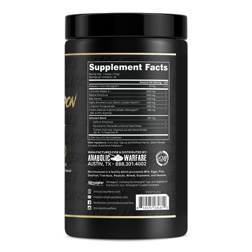 Image of Anabolic Warfare Nuclear Armageddon Pre Workout Powder Pre-Workout for Men & Women with L-Citrulline, Beta Alanine Powder and Caffeine (Orange Juice - 30 Servings)