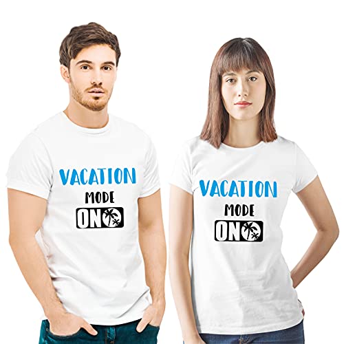 Image of Hangout Hub HH81 Men & Women T shirts |Round Neck T-Shirt| Regular Fit | Half Sleeves | Cotton | Couple Tshirts for Couple |Pack of 2|Couple T-Shirts