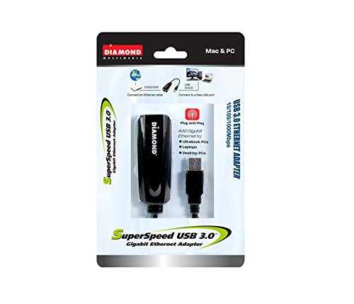 Diamond Ue3000, Usb To Rj45, Usb 3.0 To 10/100/1000 Gigabit Ethernet Lan Network Adapter For Windows 10, 8.1, 8, 7, Mac Os, Linux Os And Chrome Os (Ue3000) #TOP5