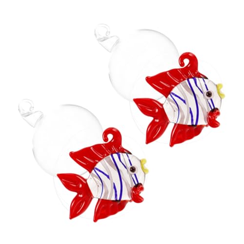 BELLIFFY 2個 水槽に浮かぶ魚の装飾 ソリッドキット 水中 ポータブルブラインド シンクフロートバルブ 車輪付き水容器 全自動フロートバルブ プランターの水皿 人工的な 平座金 戦車 ガラス
