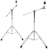 awagas 2Pack Standard Cymbal Boom Stand Double Braced Adjustable Cymbal Stand 28"-47.2" for Drum Har