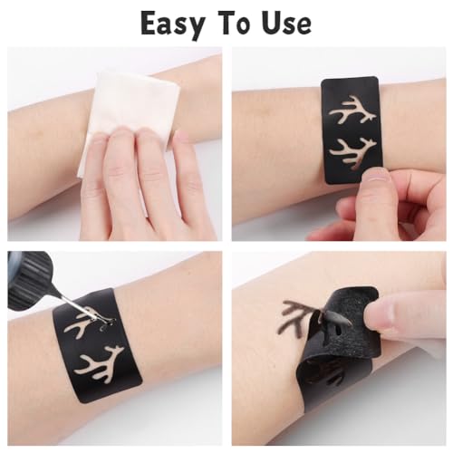 Alaoo 14 Blatt Temporäre Tattoo, Face Body Art Paint, 200 Designs Wasserdicht Festival Tattoos Aufkleber für Kinder & Erwachsene Gesicht Hand Fuß Finger