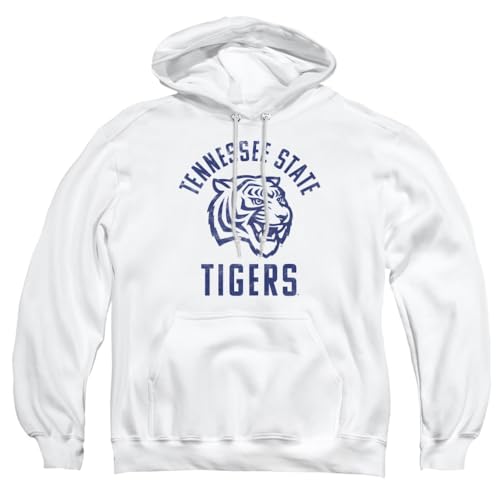 Tennessee State University Official Tigers Logo Unisex Adult Pull-Over Hoodie,White, X-Large