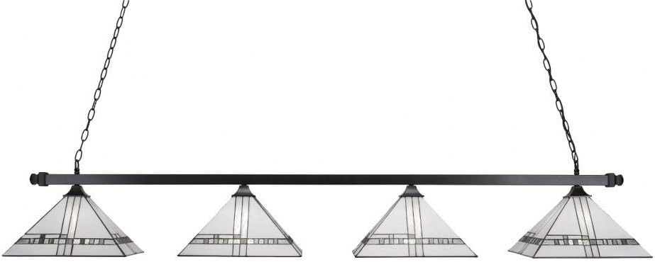 Toltec Lighting Square 4 Light Island in Matte Black (404-MB-955)