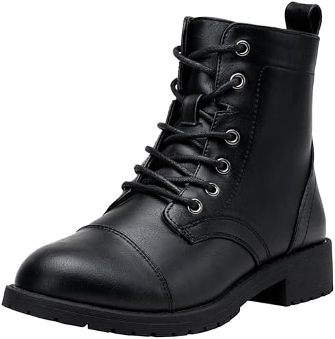 Vepose Women's 910 Ankle Boots Lace up, Flat Fashion Combat Booti...
