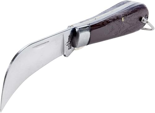 Miniatura 6 de Klein Tools Cuchillo de bolsillo 1550-4, cuchillo de electricistas con hoja de corte Hawkbill de acero al carbono de 2-58 pulgadas