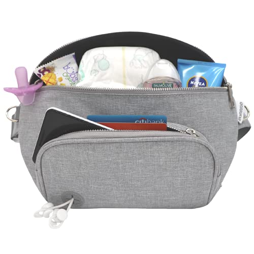 Suessie Fanny Pack Diaper Bag - with Baby Changing Pad & Waterproof Wipes Pocket - Stroller Organizer